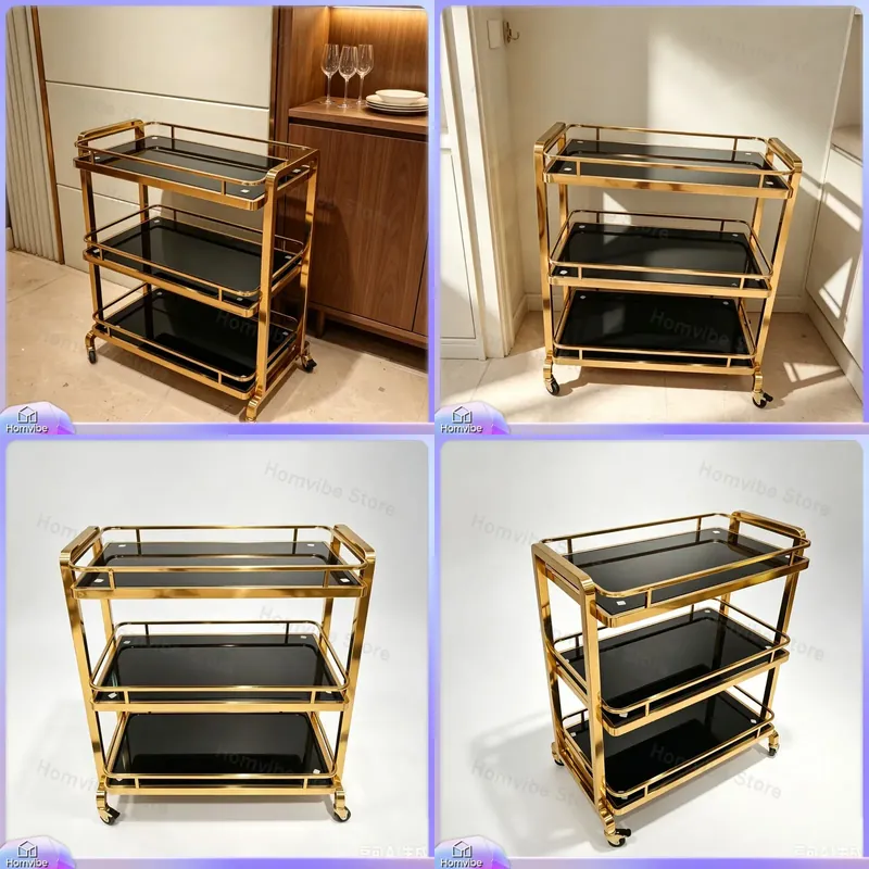 Commercial Kitchen And Bar - Carrito móvil de acero inoxidable con